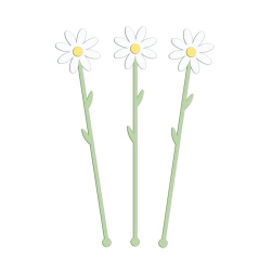 Touillette en plexiglas, thème marguerite