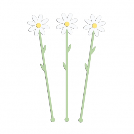 Touillette en plexiglas, thème marguerite