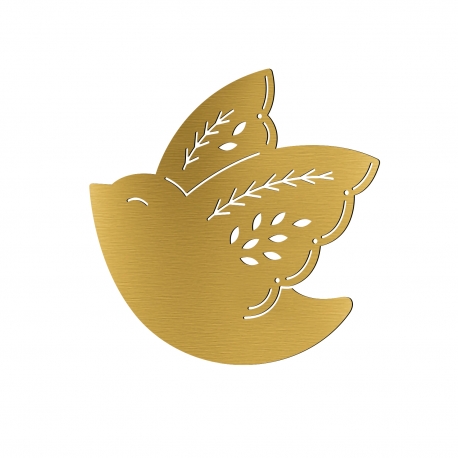 Petit décoration mural oiseau effet laiton