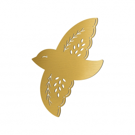 Décoration murale originale et poétique oiseau effet laiton