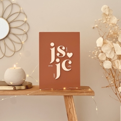 Affiche terracotta initiales de famille