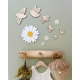 Envolée d'oiseaux en bois, décoration murale chambre enfant
