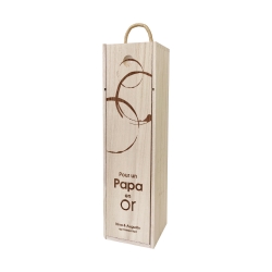 Coffret bouteille de vin Papa en or