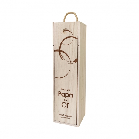 Coffret bouteille de vin personnalisé, cadeau papa