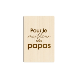 Carte de voeux en bois Pour le meilleur des papas