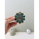 Miroir de poche personnalisé fleur, coloris vert