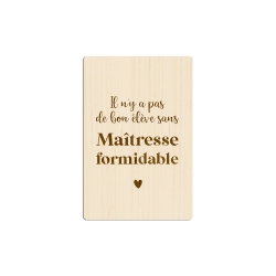 Carte postale en bois Maîtresse formidable