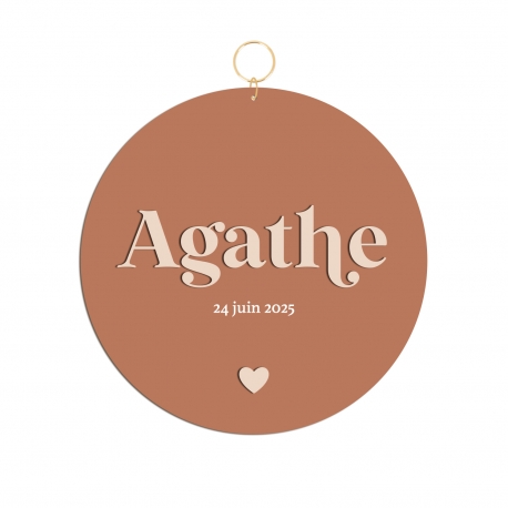 Carte naissance terracotta, annonce prénom bébé