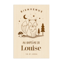 Panneau de bienvenue en bois personnalisé renard