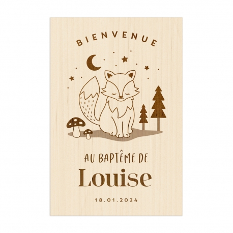 Panneau de bienvenue en bois personnalisé renard