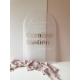 Panneau de bienvenue mariage plexiglas blanc opale et miroir rose gold