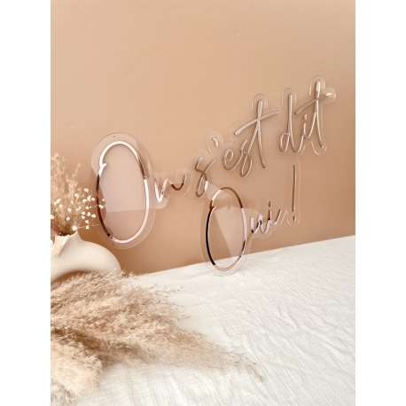 Enseigne mariage style néon, citation On s'est dit Oui !