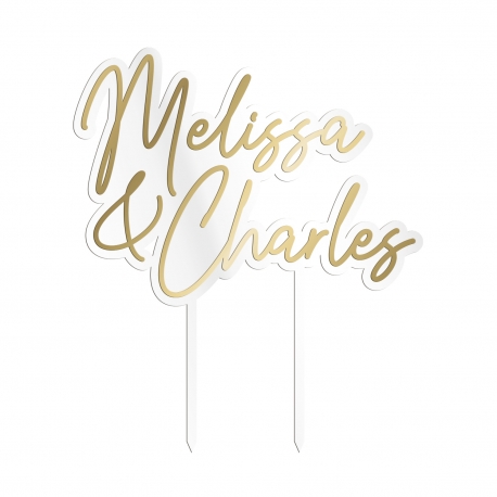Cake topper mariage personnalisé, cake topper prénoms plexiglas