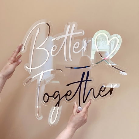Enseigne stylé néon, décoration mariage Better Together