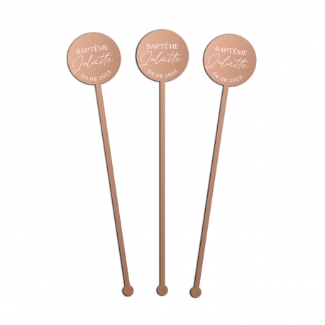 Cadeau d'invités original baptême, touillettes personnalisées