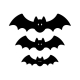 Lot de 3 chauve-souris plexiglas noir, décoration Halloween