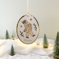 Boule de Noël à personnaliser, L'enfant et l'agneau, Atelier Oranger