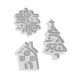 Emporte-pièces de Noël, chalet, sapin et flocon