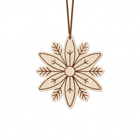 Suspension de sapin en bois fleur de Noël