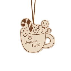 Suspension de Noël, tasse de chocolat chaud