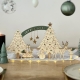 Décoration table de Noël, centre de table en bois