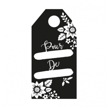 Tampon scrapbooking motif &eacute;tiquette cadeau Pour De fleurs