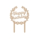Cake topper happy birthday anniversaire couronne de fleurs