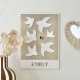 Décoration murale symbolique famille, affiche oiseaux en plexiglas