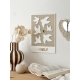 Affiche en plexiglas famille oiseaux, décoration murale blanc et lin