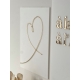 Affiche en plexiglas blanc coeur one line