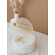 Cake topper mariage personnalisé opale et miroir or