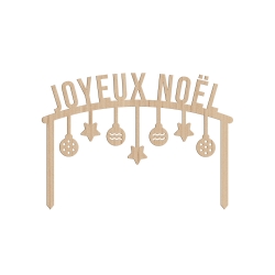 Cake topper joyeux noël décoration bûche sapin boule étoile