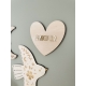 Décoration murale en bois coeur AMOUR plexi miroir champagne