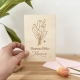 Carte postale en bois bouquet de tulipe, cadeau mamie