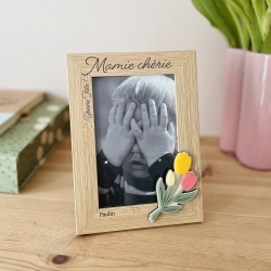 Cadre photo en bois à personnaliser, cadeau mamie