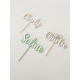 Cake topper prénom à personnaliser, cake topper tendance bi-matières