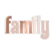 Enseigne murale originale family, camaïeu de rose