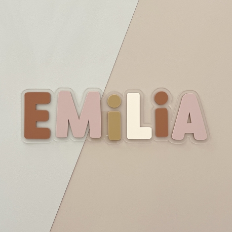 Prénom personnalisé en plexiglas coloré, enseigne prénom peachy