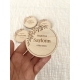Magnet en bois baptême personnalisé modèle végétal