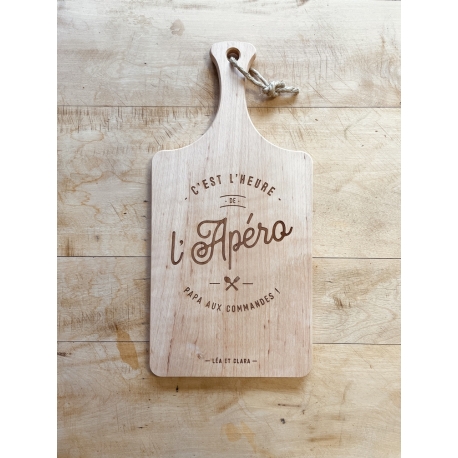 Planche à découper en bois, gravure spéciale fête des pères
