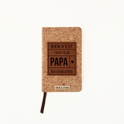 Carnet en liège et cuir Papa