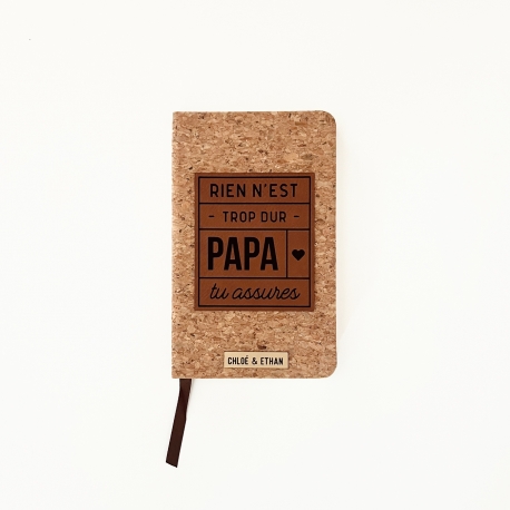 Carnet en liège et cuir, cadeau fête des pères