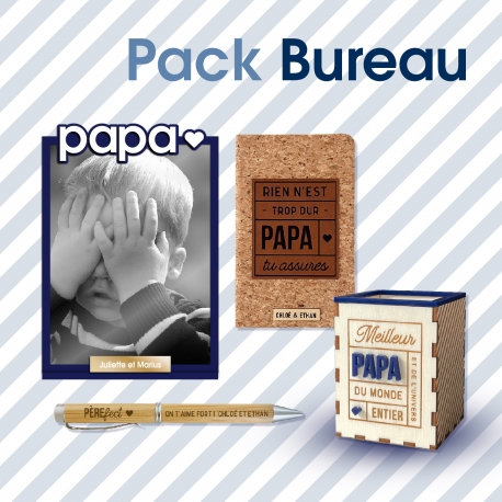 Pack bureau spécial Fête des pères, produits personnalisés