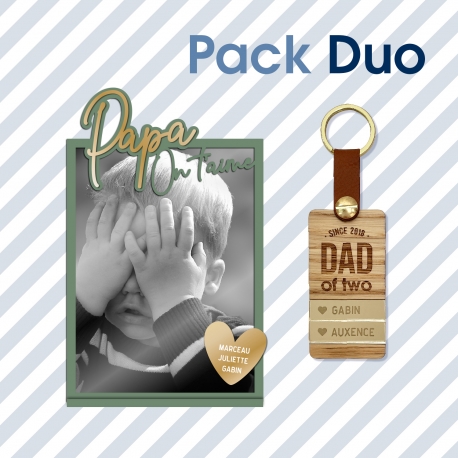 Pack cadeaux Fête des Pères - Cadre photo et porte-clés