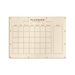Planning mensuel en bois à personnaliser, organisation famille