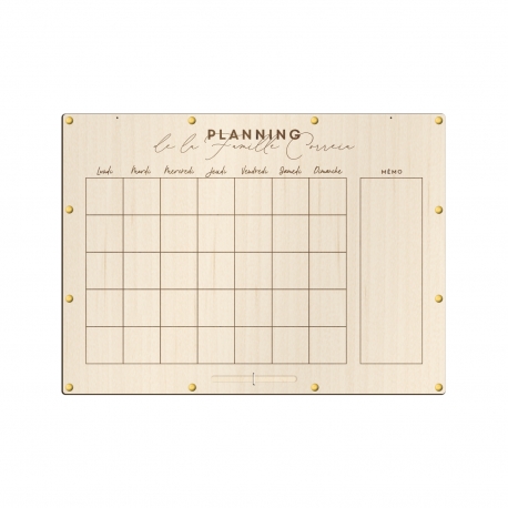 Planning mensuel en bois à personnaliser, organisation famille