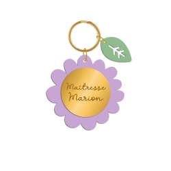 Porte-clé Fleur en fête, cadeau maîtresse nounou