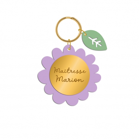 Porte-clé Fleur en fête, cadeau maîtresse nounou