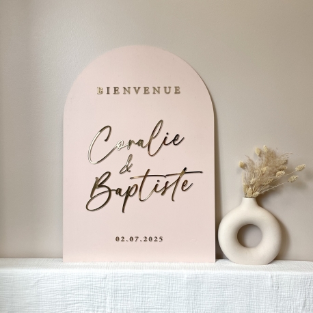 Panneau de bienvenue mariage chic et élégant