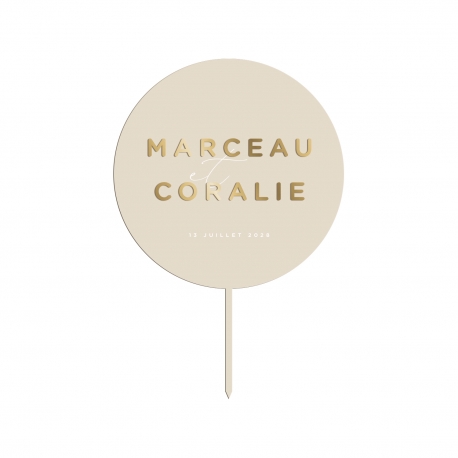 Cake topper mariage personnalisé stone, associations plexiglas